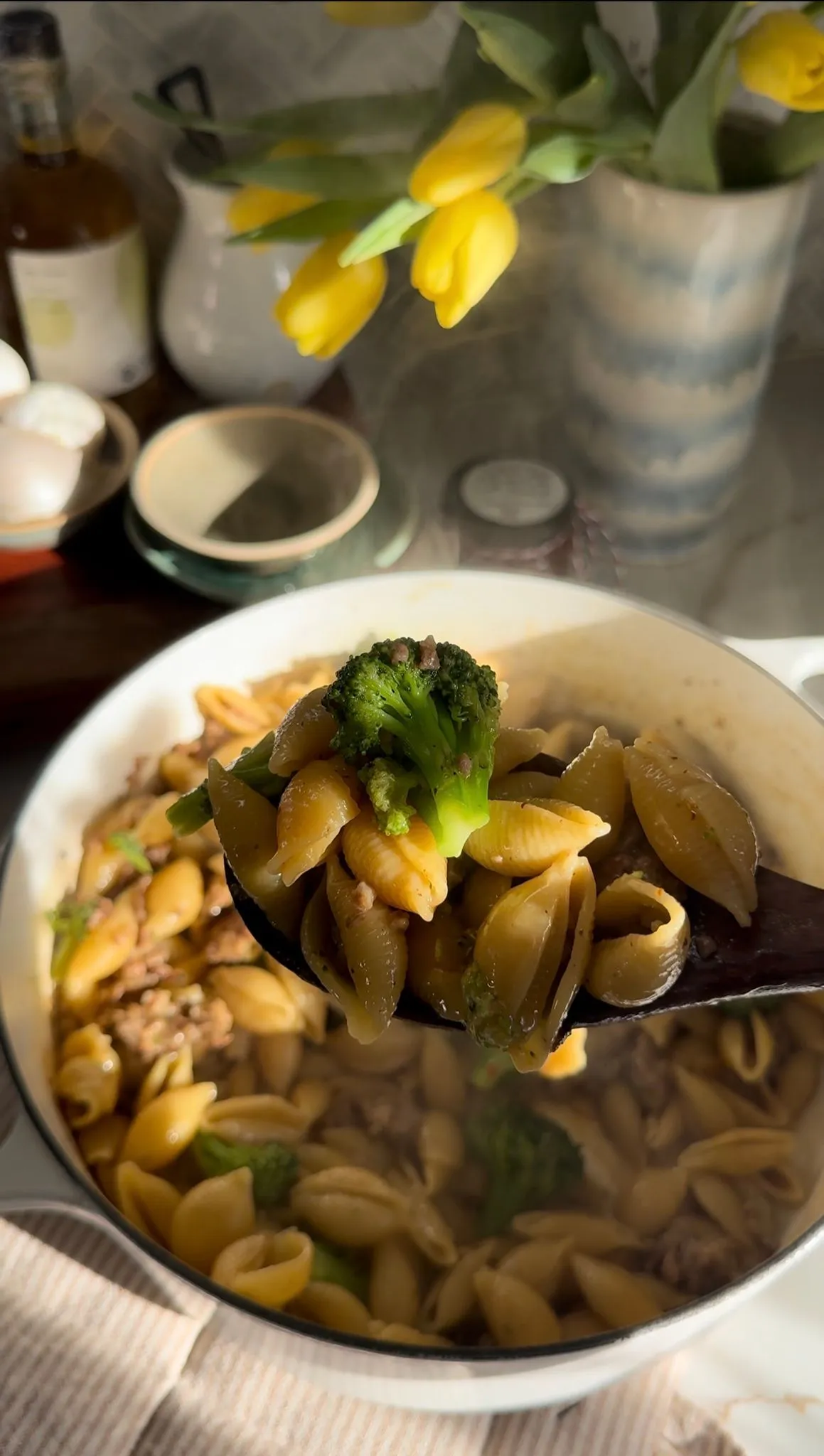 One Pot Sausage, Broccoli & Parmesan Pasta