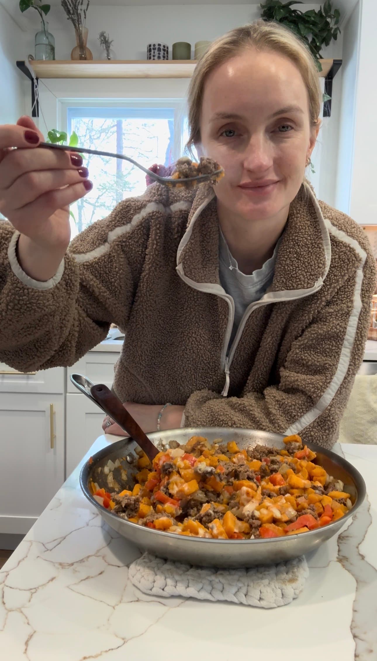 Sweet Potato Cheeseburger Skillet