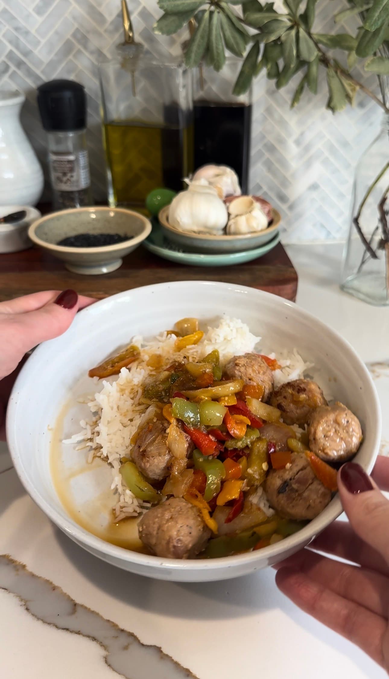 Pineapple Chicken Meatball Bowl