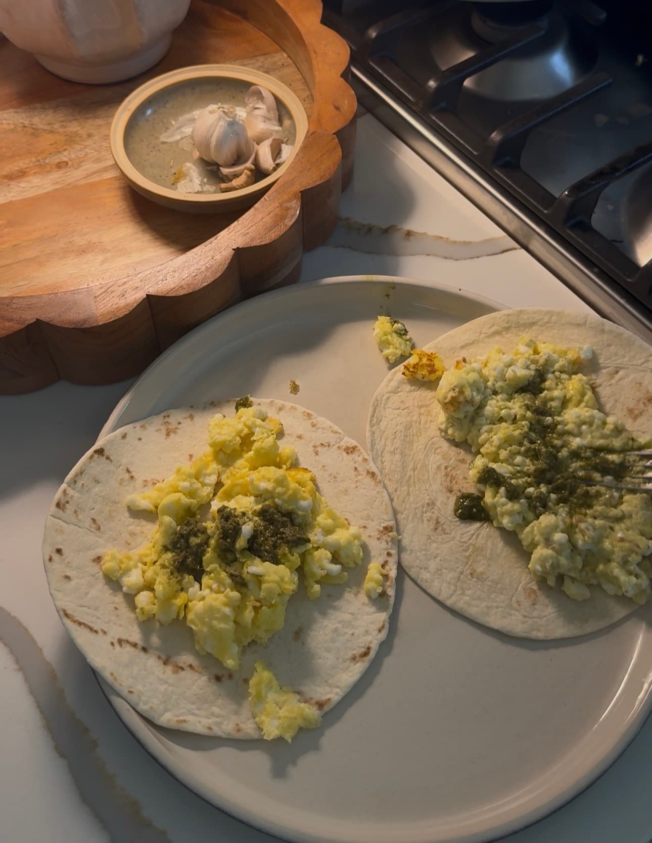 Pesto Egg Tacos