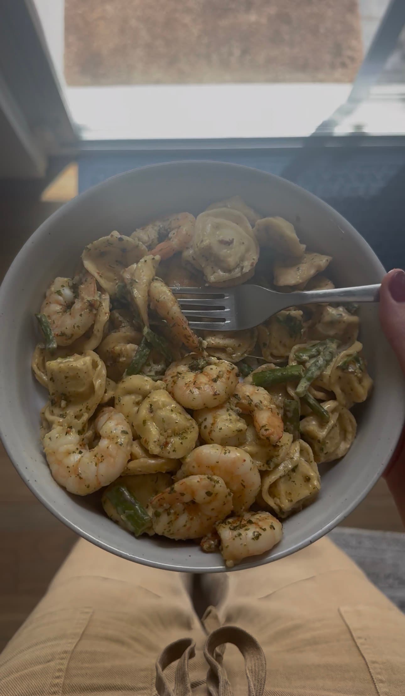 Boursin Shrimp Asparagus Tortellini