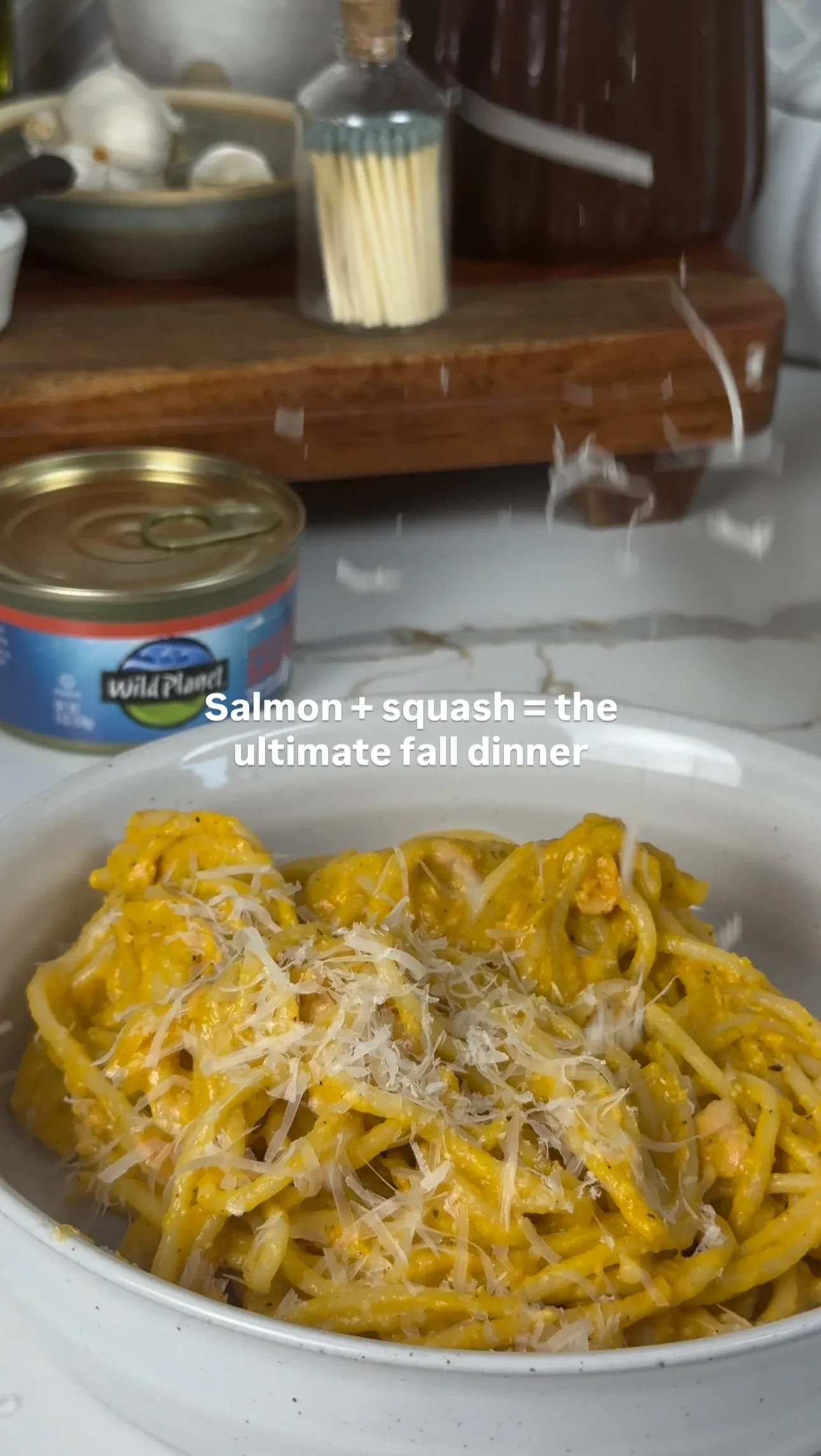 Butternut Squash Salmon Spaghetti
