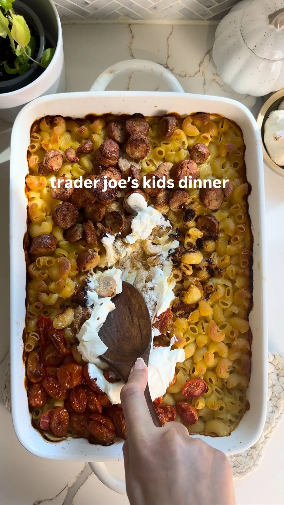 Macaroni and cheddar chicken sausage and cheese