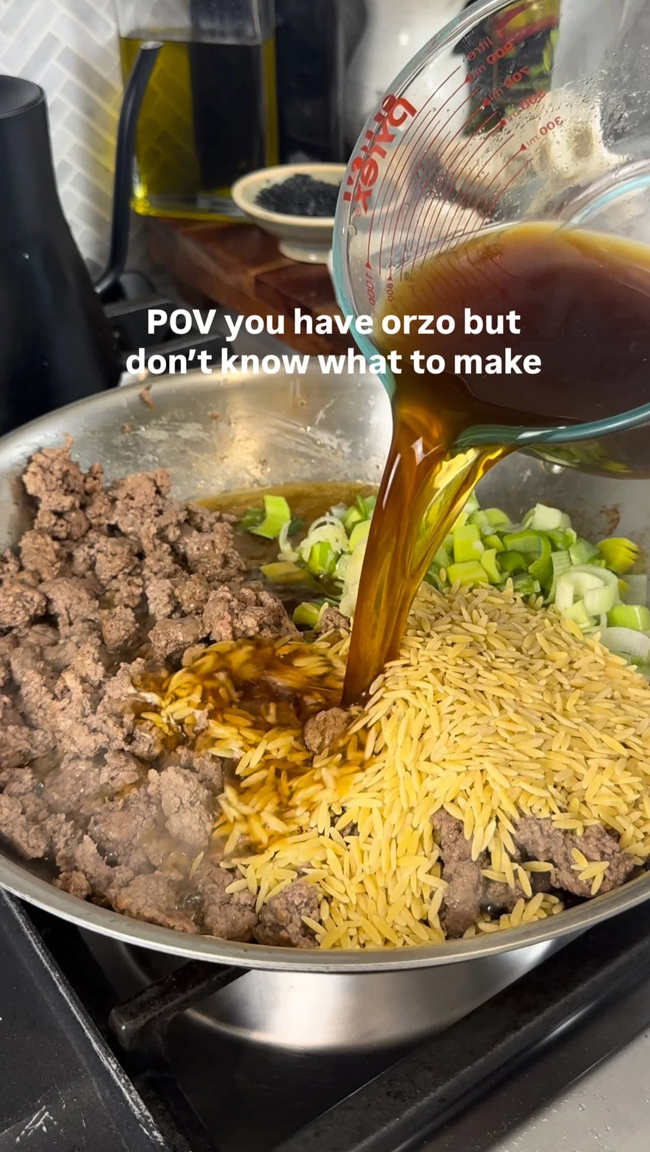 Creamy Beef Orzo
