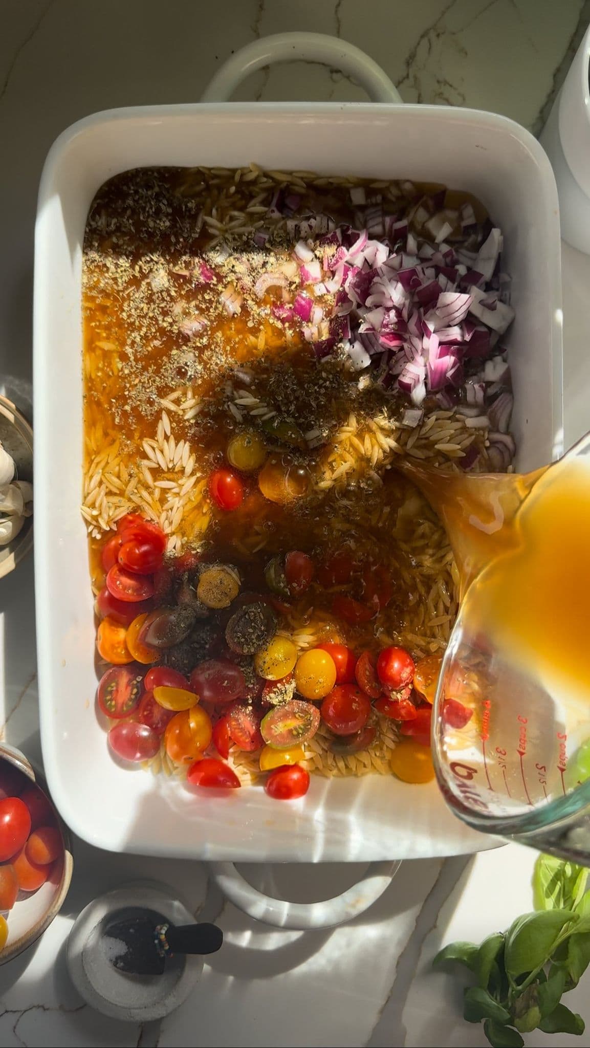 Creamy Bacon Orzo Bake