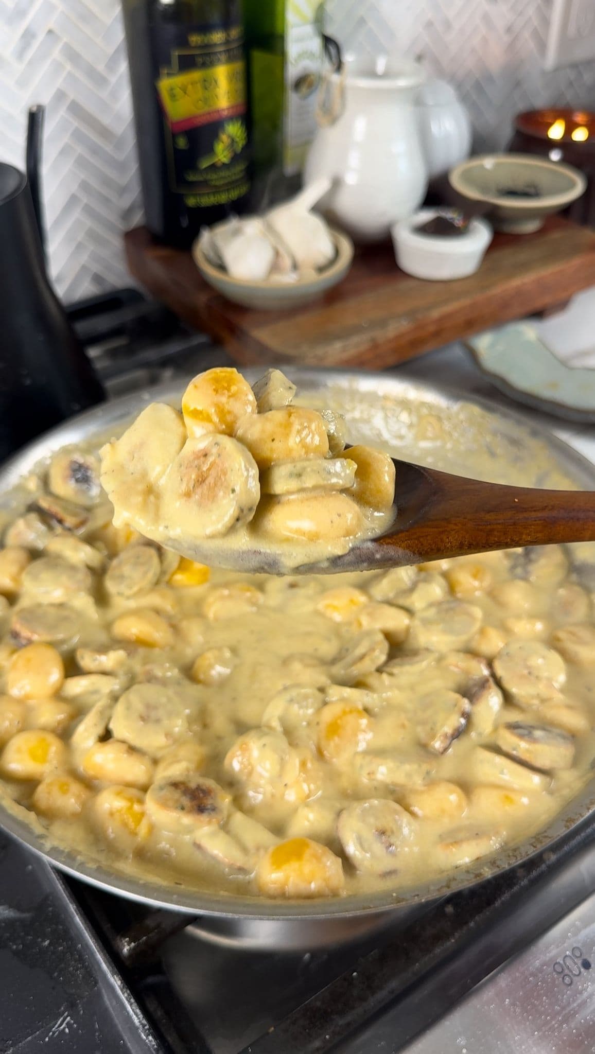 Creamy Pumpkin Gnocchi with Chicken Sausage