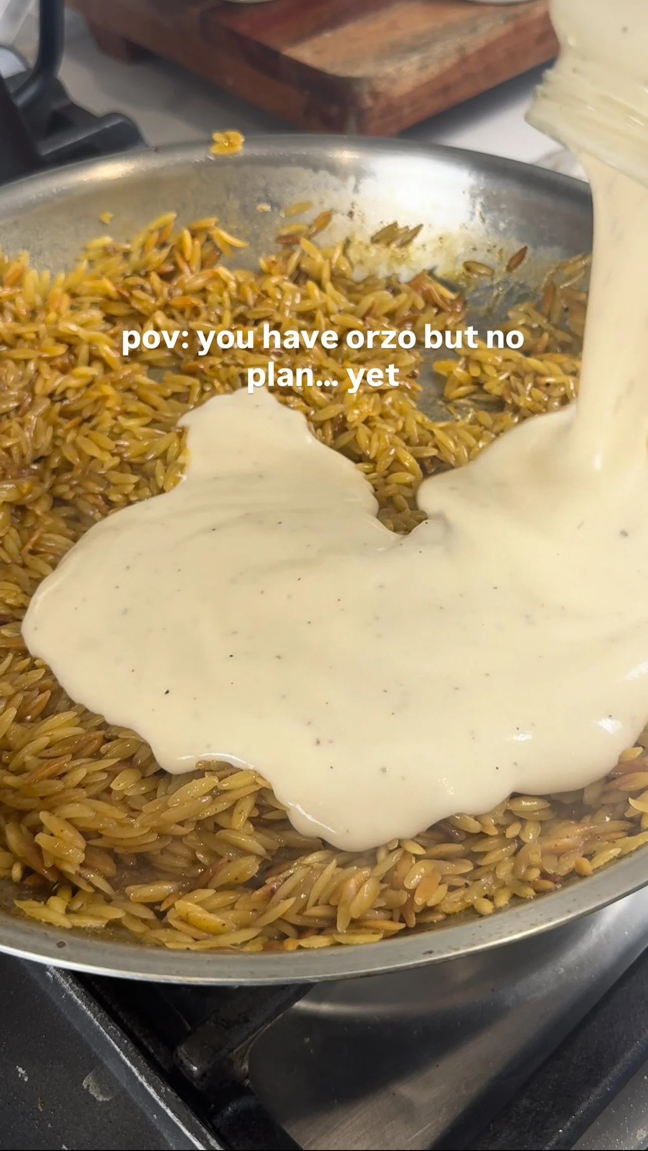 One Pot Alfredo Orzo